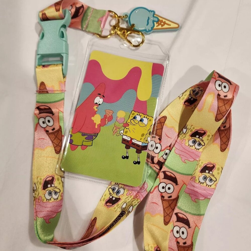 Loungefly Nickelodeon Spongebob Square Pants Patrick Ice Cream Lanyard ID Holder